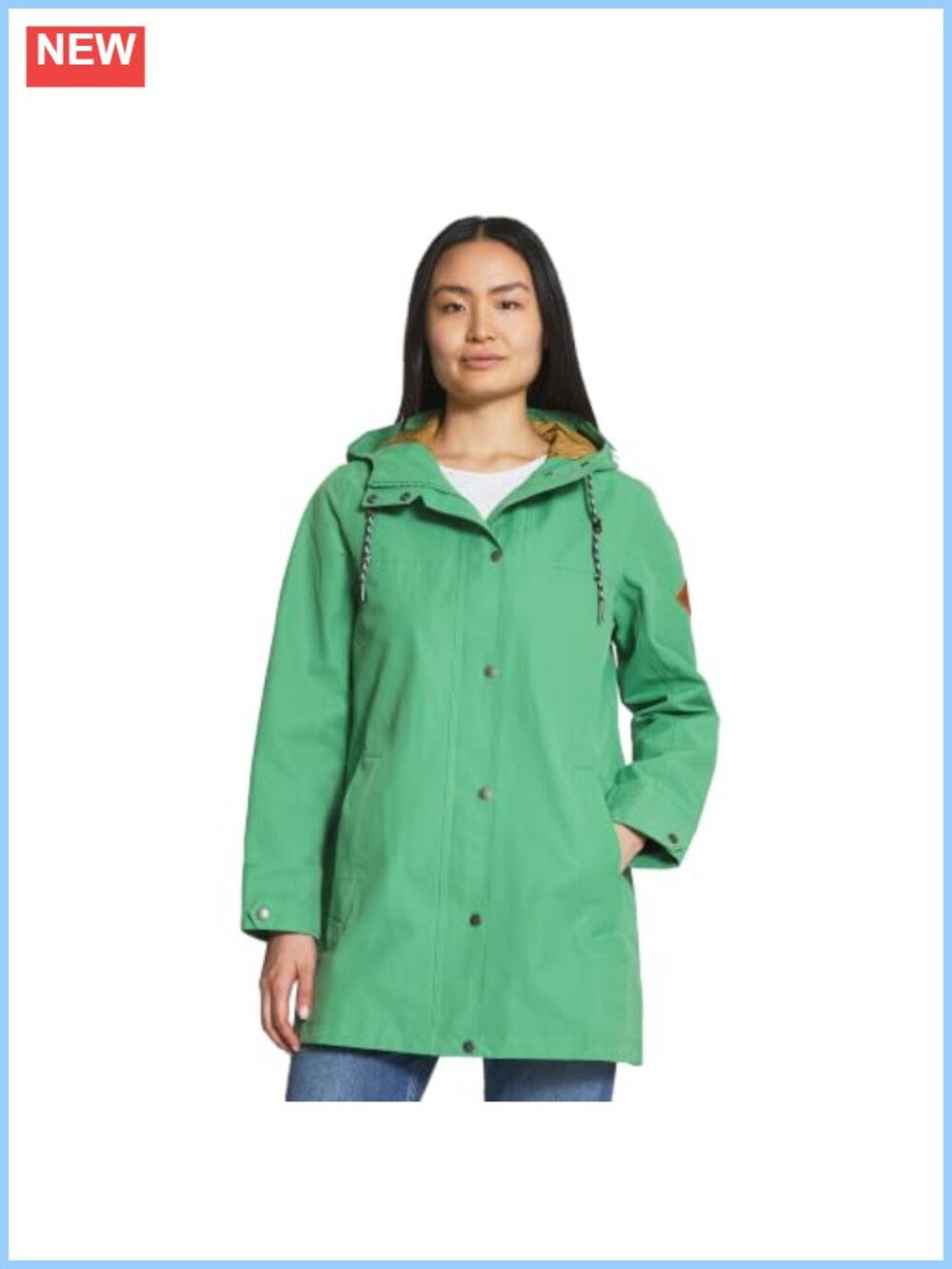 Hooded Waterproof Rain Parka Seam-Sealed Windproof Extended Length